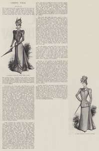 Page des dames, robe (lithographie) - English School