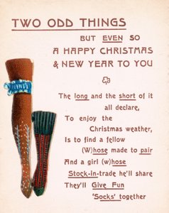 Bas et chaussette pour dames, carte de Noël - English School