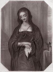 Lady Grey (Henry VI) (Elizabeth Woodville) - dans - "Galerie des femmes de Shakespeare, collection de quarante-cinq portraits sérieux par les premiers artistes de Londres, enrichie de notices critiques et littéraires" vers 1838 - English School