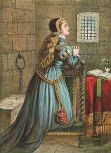Lady Jane Grey priant - English School