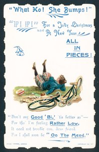 Dame tombant de vélo, carte de Noël - English School