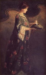 Dame avec une bougie, vers 1890 - English School