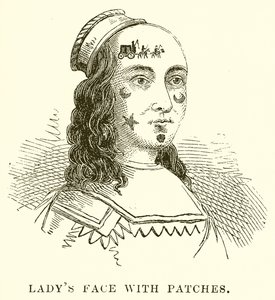 Visage de dame avec des patchs - English School