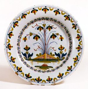 Assiette en faïence de Lambeth, vers 1770
