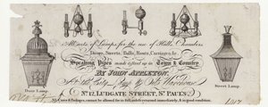 Fabricant de lampes, carte de visite - English School