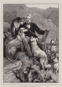 Landseer et ses amis (gravure) - English School