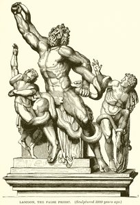 Laocoon, le faux prêtre. (Sculpté il y a 3000 ans) (gravure) - English School