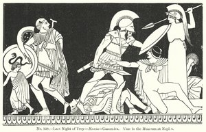 Dernière nuit de Troie - Énée - Cassandre. Vase du musée de Naples (gravure) - English School
