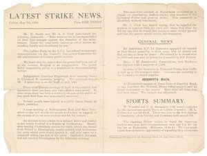 Dernières nouvelles de la grève, 7 mai 1926 - English School