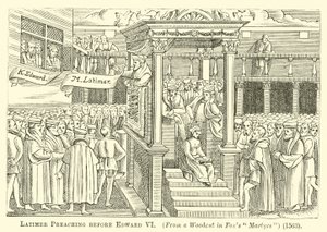 Latimer Prêchant devant Édouard VI - English School
