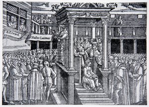 Latimer prêchant devant Édouard VI, illustration de The History of the Nation - English School