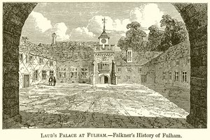 Palais de Laud à Fulham.--Histoire de Fulham par Falkner - English School