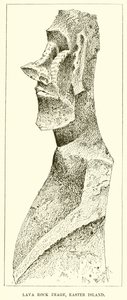 Image en roche de lave, île de Pâques - English School