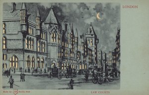 Law Courts, Londres (lithographie couleur)