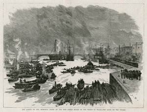 Pose de la pierre commémorative du nouveau Pont de la Tour par le Prince de Galles - English School