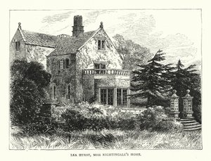 Lea Hurst, maison de Miss Nightingale (gravure)