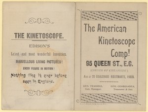 Prospectus publicitaire pour le Kinétoscope