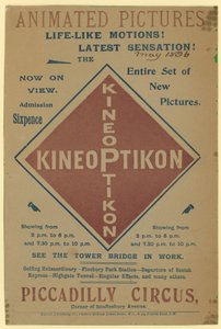 Prospectus publicitaire pour le Kineoptikon, Piccadilly Circus - English School