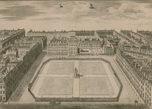 Leicester Square, Londres, en 1754 - English School