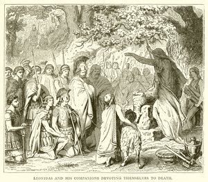 Léonidas et ses compagnons se dévouant à la mort - English School