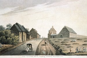 Les Quatre Bras, en direction de Waterloo, publié par R. Bowyer - English School