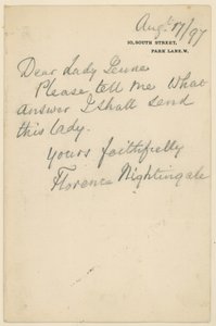 Lettre de Florence Nightingale - English School
