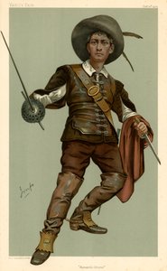 Lewis Waller, drame romantique, caricature de Vanity Fair, 13 octobre 1904 - English School