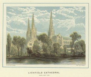 Cathédrale de Lichfield, vue sud-ouest - English School