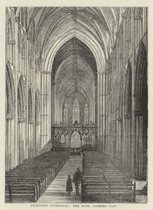 Cathédrale de Lichfield, la nef, vue vers l