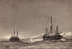 Premier voyage du lieutenant William Parry : H.M.S. Hecla et H.M.S. Griper à Winter Harbour, vers 1819 - English School