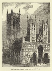 Cathédrale de Lincoln depuis le nord-ouest - English School
