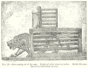 Lion sortant de sa cage (gravure) - English School