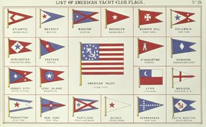 Liste des drapeaux de clubs de yacht américains, du Lloyds Register of Shipping, 1881 - English School