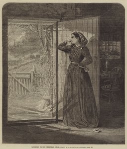 Écouter les cloches de Noël (gravure) - English School