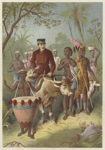 Livingstone affaibli par la fièvre escorté à la ville de Shinte - English School