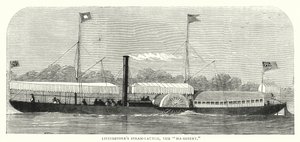 Le bateau à vapeur de Livingstone, le "Ma-Robert" (gravure en couleur) - English School