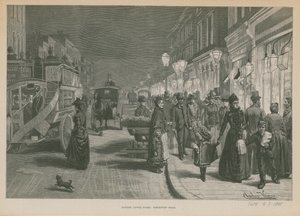 Londres après la tombée de la nuit : Brompton Road - English School