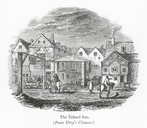 Clubs de Londres : The Tabard Inn (gravure) - English School