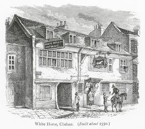 Clubs de Londres : White Horse, Chelsea (gravure) - English School