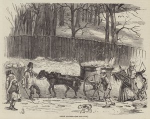 Chariots à glace de Londres (gravure) - English School