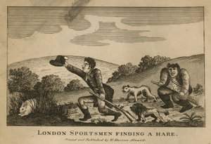 Sportifs londoniens trouvant un lièvre (gravure)