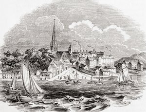 Londonderry, Irlande du Nord, tirée de Old England: A Pictorial Museum, pub. 1847