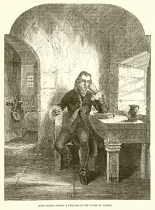 Lord George Gordon prisonnier à la Tour de Londres - English School