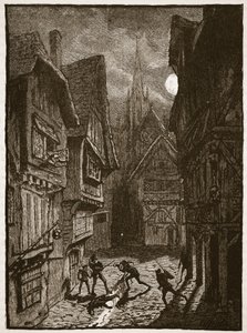 Lord Grey et ses partisans attaquant le comte de Southampton, illustration de Cassells Illustrated History of England