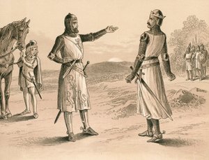 Lord Pembroke et Bruce avant la bataille de Methven - English School