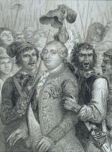 Louis XVI (1754-93), roi de France, emmené par le peuple du palais des Tuileries le 20 juin 1792 - English School