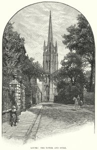 Louth : La tour et la flèche (gravure) - English School