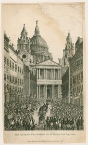 Ludgate Hill. La procession de la reine à Saint-Paul, 29 novembre 1820 - English School