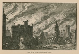Ludgate pendant le Grand Incendie - English School
