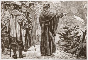 Luther brûlant la bulle du pape, illustration de L